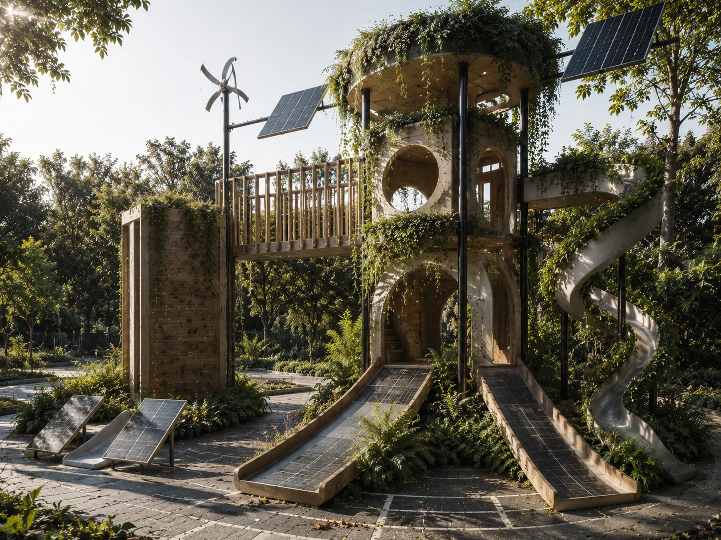 A render of the EcoPulse design concept: an energy generating playground